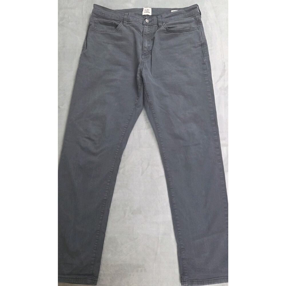 Flint and Tinder Mens Chino Pants Gray Cotton 33x30 tapered fit casual dress